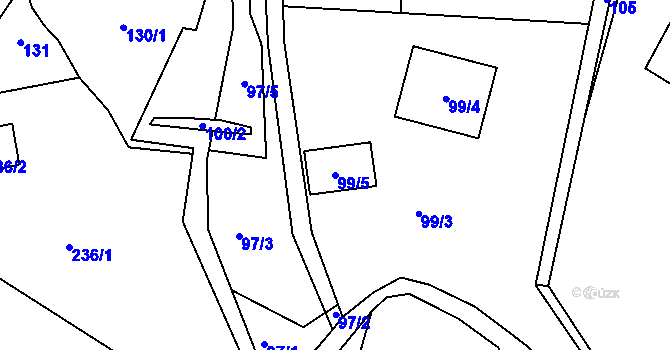 Parcela st. 99/5 v KÚ Olešnice u Svádova, Katastrální mapa