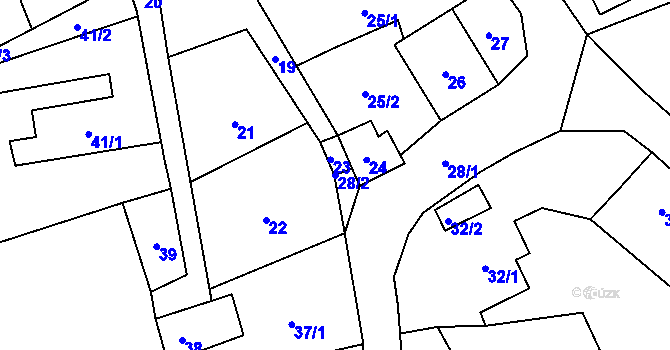 Parcela st. 28/2 v KÚ Svádov, Katastrální mapa