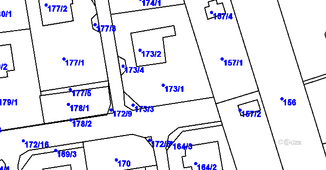 Parcela st. 173/1 v KÚ Svádov, Katastrální mapa