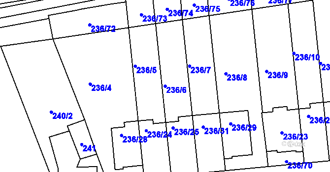 Parcela st. 236/6 v KÚ Svádov, Katastrální mapa