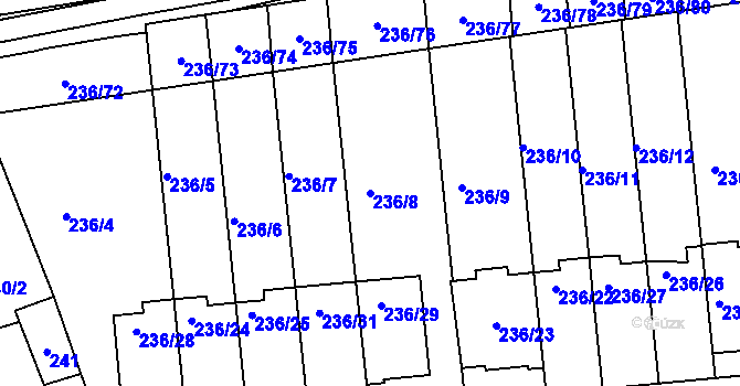Parcela st. 236/8 v KÚ Svádov, Katastrální mapa
