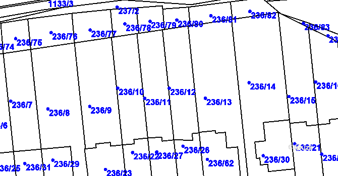 Parcela st. 236/12 v KÚ Svádov, Katastrální mapa
