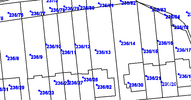 Parcela st. 236/13 v KÚ Svádov, Katastrální mapa