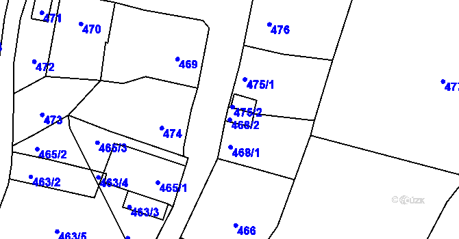 Parcela st. 468/2 v KÚ Svádov, Katastrální mapa