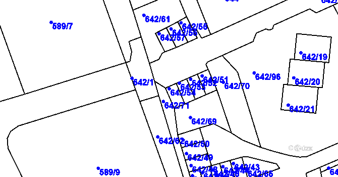 Parcela st. 642/54 v KÚ Svádov, Katastrální mapa