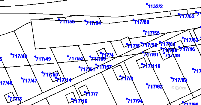 Parcela st. 717/4 v KÚ Svádov, Katastrální mapa