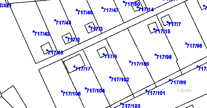 Parcela st. 717/6 v KÚ Svádov, Katastrální mapa