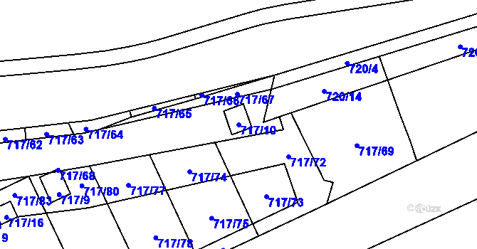 Parcela st. 717/10 v KÚ Svádov, Katastrální mapa