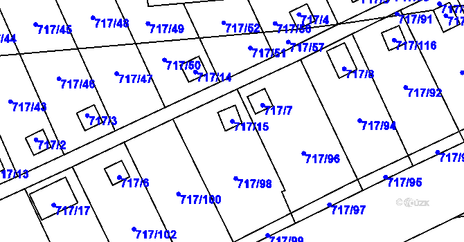 Parcela st. 717/15 v KÚ Svádov, Katastrální mapa