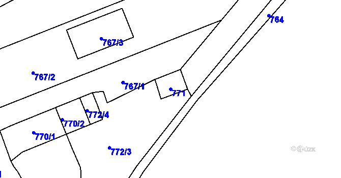 Parcela st. 771 v KÚ Svádov, Katastrální mapa