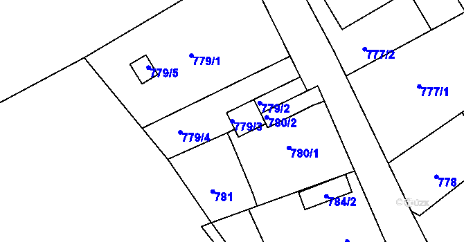 Parcela st. 779/3 v KÚ Svádov, Katastrální mapa
