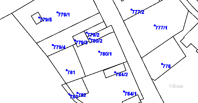Parcela st. 780/1 v KÚ Svádov, Katastrální mapa