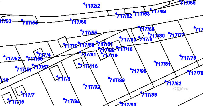 Parcela st. 717/19 v KÚ Svádov, Katastrální mapa