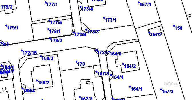Parcela st. 172/5 v KÚ Svádov, Katastrální mapa