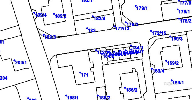 Parcela st. 172/15 v KÚ Svádov, Katastrální mapa