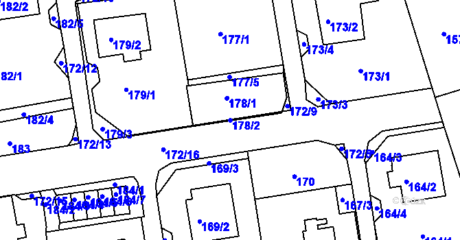 Parcela st. 178/2 v KÚ Svádov, Katastrální mapa