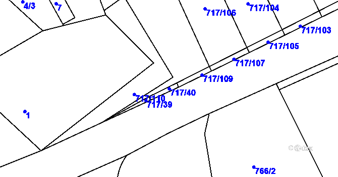 Parcela st. 717/40 v KÚ Svádov, Katastrální mapa