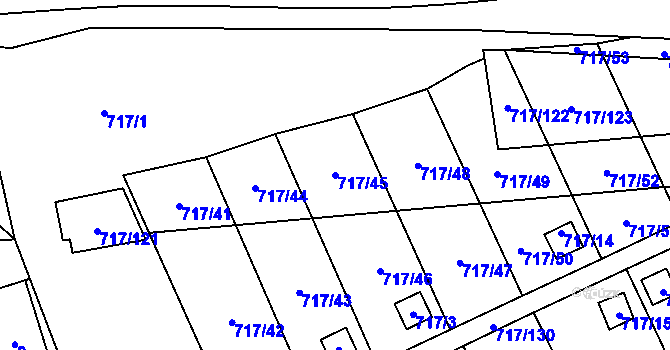 Parcela st. 717/45 v KÚ Svádov, Katastrální mapa