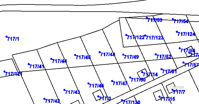 Parcela st. 717/48 v KÚ Svádov, Katastrální mapa