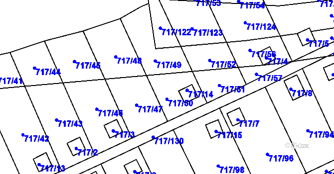 Parcela st. 717/50 v KÚ Svádov, Katastrální mapa
