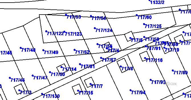 Parcela st. 717/56 v KÚ Svádov, Katastrální mapa