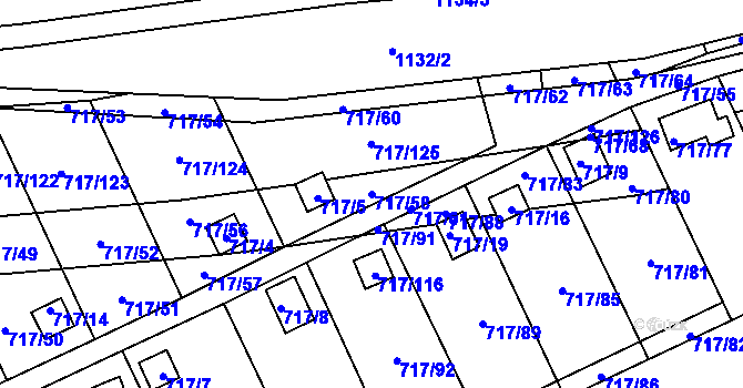 Parcela st. 717/58 v KÚ Svádov, Katastrální mapa