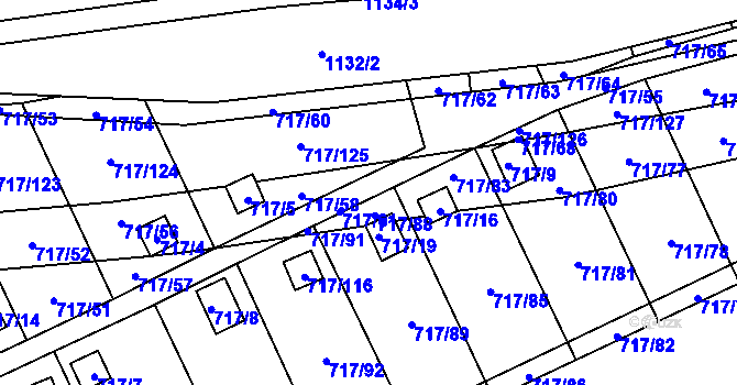 Parcela st. 717/61 v KÚ Svádov, Katastrální mapa