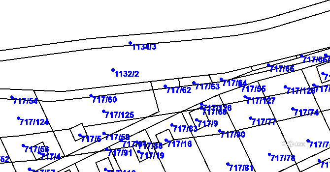Parcela st. 717/62 v KÚ Svádov, Katastrální mapa