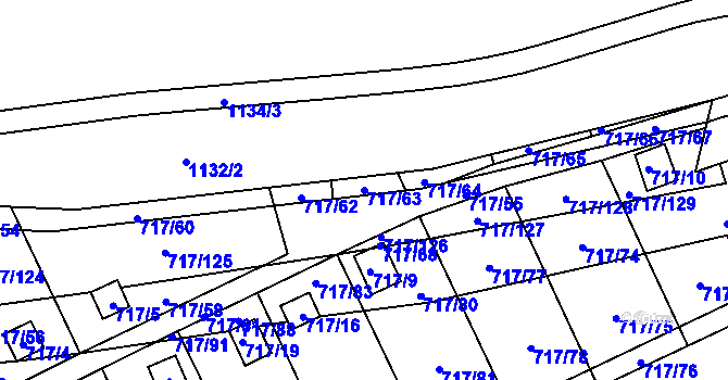 Parcela st. 717/63 v KÚ Svádov, Katastrální mapa