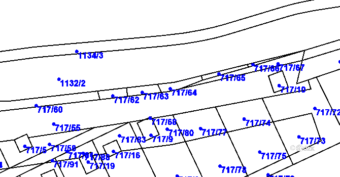 Parcela st. 717/64 v KÚ Svádov, Katastrální mapa