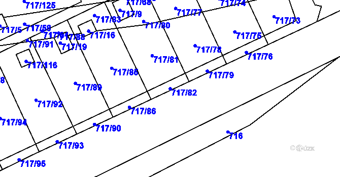 Parcela st. 717/82 v KÚ Svádov, Katastrální mapa