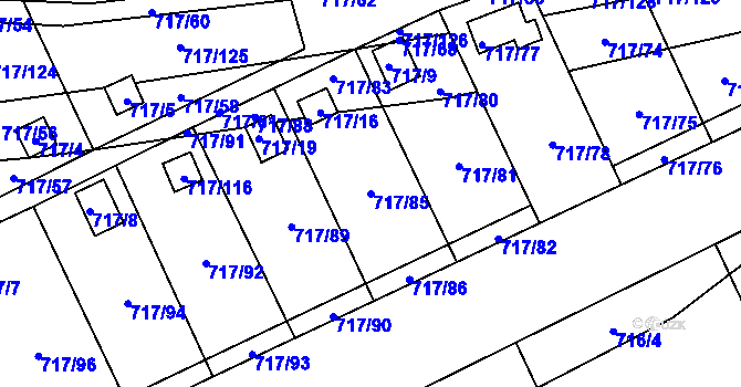 Parcela st. 717/85 v KÚ Svádov, Katastrální mapa