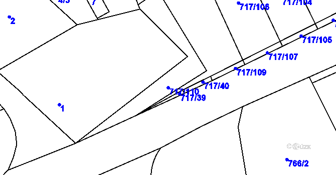 Parcela st. 717/110 v KÚ Svádov, Katastrální mapa