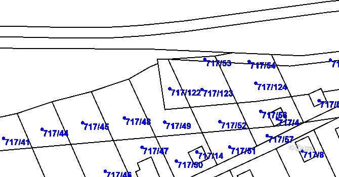 Parcela st. 717/122 v KÚ Svádov, Katastrální mapa