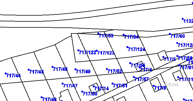 Parcela st. 717/123 v KÚ Svádov, Katastrální mapa