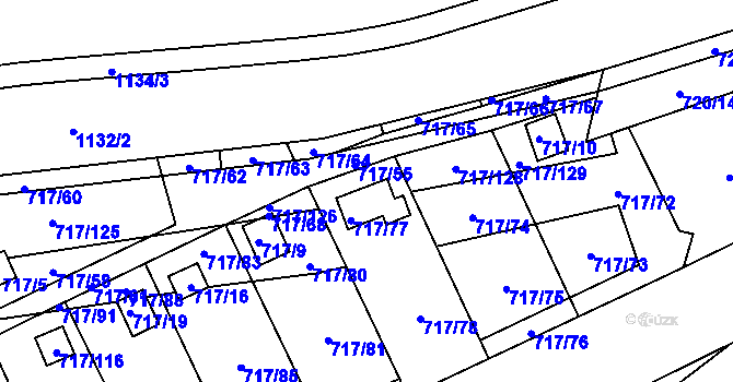 Parcela st. 717/127 v KÚ Svádov, Katastrální mapa