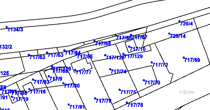 Parcela st. 717/128 v KÚ Svádov, Katastrální mapa