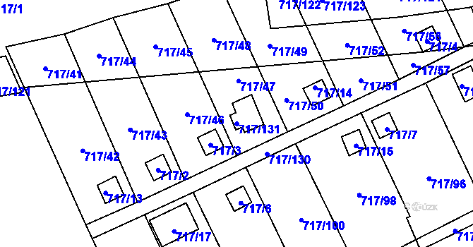 Parcela st. 717/131 v KÚ Svádov, Katastrální mapa