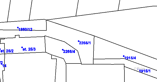 Parcela st. 2266/1 v KÚ Svahy, Katastrální mapa