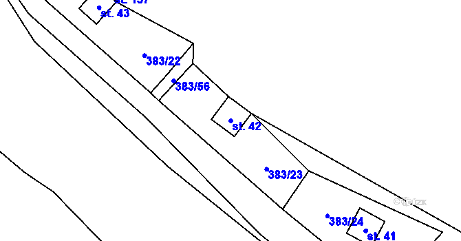Parcela st. 42 v KÚ Vížka, Katastrální mapa