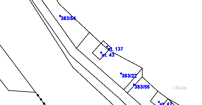 Parcela st. 43 v KÚ Vížka, Katastrální mapa