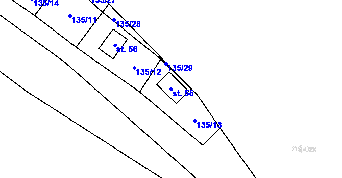 Parcela st. 55 v KÚ Vížka, Katastrální mapa