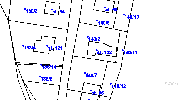 Parcela st. 122 v KÚ Vížka, Katastrální mapa