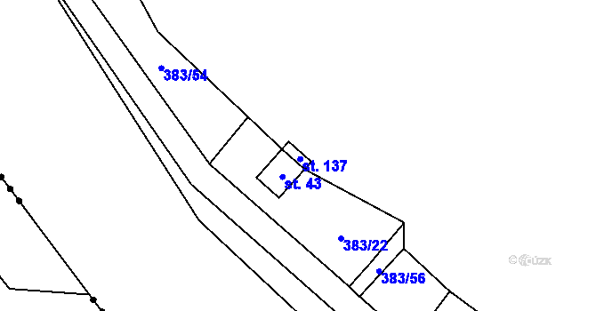 Parcela st. 371/5 v KÚ Vížka, Katastrální mapa