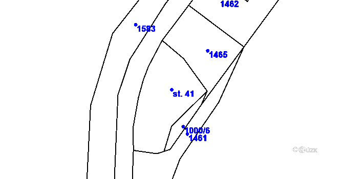 Parcela st. 41 v KÚ Zliv nad Mží, Katastrální mapa