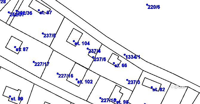 Parcela st. 66 v KÚ Zliv nad Mží, Katastrální mapa