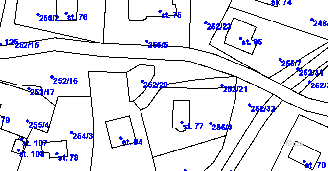 Parcela st. 77 v KÚ Zliv nad Mží, Katastrální mapa