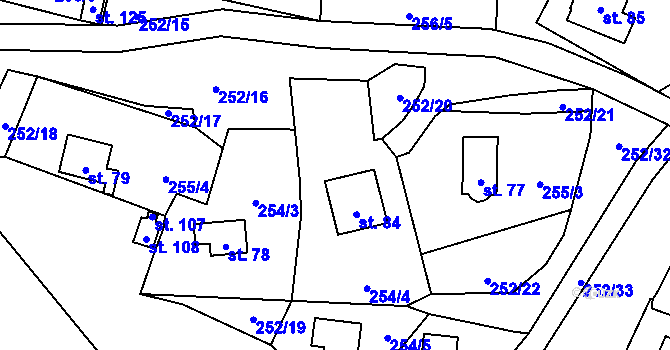 Parcela st. 84 v KÚ Zliv nad Mží, Katastrální mapa