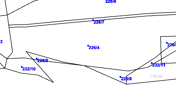 Parcela st. 226/4 v KÚ Svárov u Unhoště, Katastrální mapa