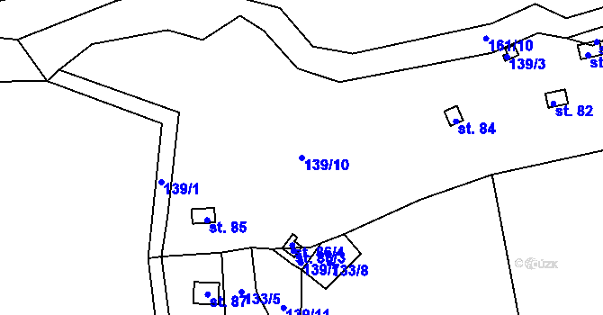 Parcela st. 139/10 v KÚ Svárov u Unhoště, Katastrální mapa